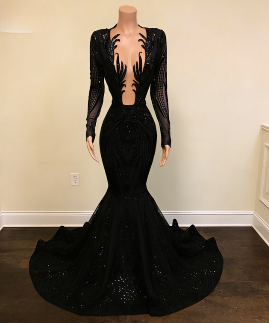 black girl prom dresses mermaid long prom Dress SA1525