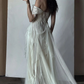 Stunning A Line Straps White Chiffon Prom Dress Evening Dress with Slit SH2259