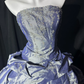 Vintage Ball Gown Strapless Beaded Purple Satin Prom Dress Graduation Prom Dress SH5492