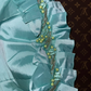 Vintage Elegant Blue Mermaid Beaded Satin Prom Dress Party Evening Dress SH5893