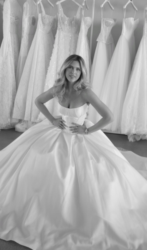 Stylish A Line Strapless White Satin Long Wedding Dress SH8530