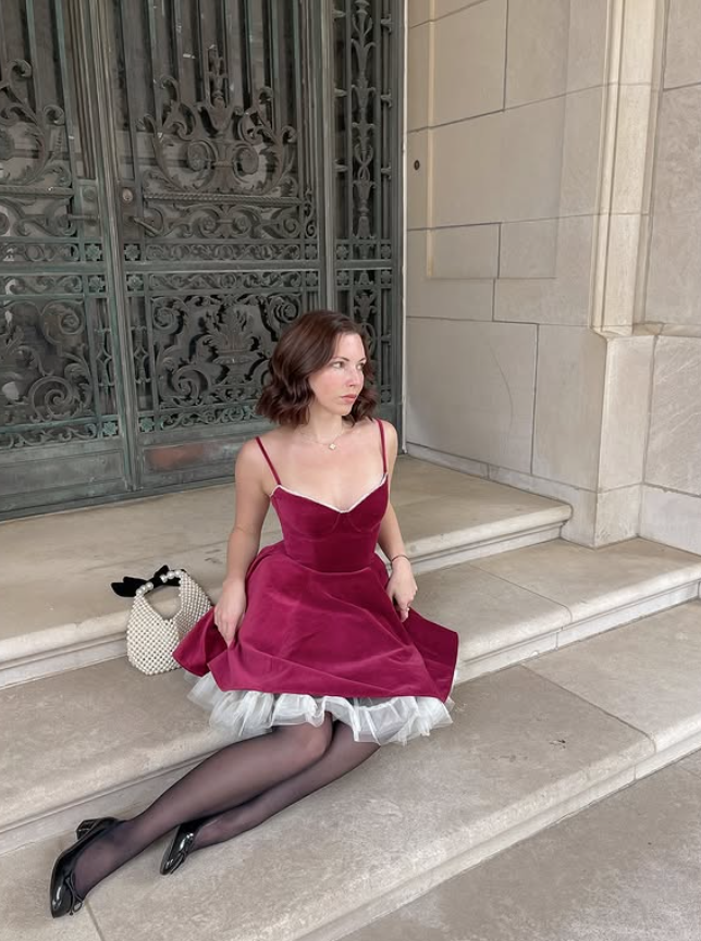 Burgundy A Line Spaghetti Strap Simple Velvet Short Homecoming Dress Outfits SH4863