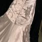 Gorgeous Mermaid Sweetheart Neck Beaded Pleated Champagne Satin Long Prom Dress Party Dress SH3048