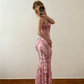 Shiny Pink Sequin Mermaid Strapless Long Train Prom Dress Evening Dress SH6888