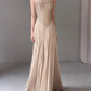 Gentle A Line Strapless Exquisite Beaded Nude Chiffon Prom Dress Evening Dress SH7717