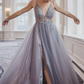 Pink Gentle  Exquisited Beaded Tulle Prom Dress Long Prom Dresses Evening Dress S405
