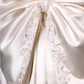 Bow Ivory A Line Sweetheart Neck Lace Satin Mini Homecoming Dress Cocktail Dress SH3314