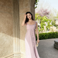Vintage Gentle Light Lilac A Line Exquisite Beaded Chiffon Prom Dress Wedding Guest Dress SH5437