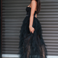 Sexy A Line Spaghetti Strap Corset Ruffle Lace Long Prom Dress Evening Dress with Slit SH2017