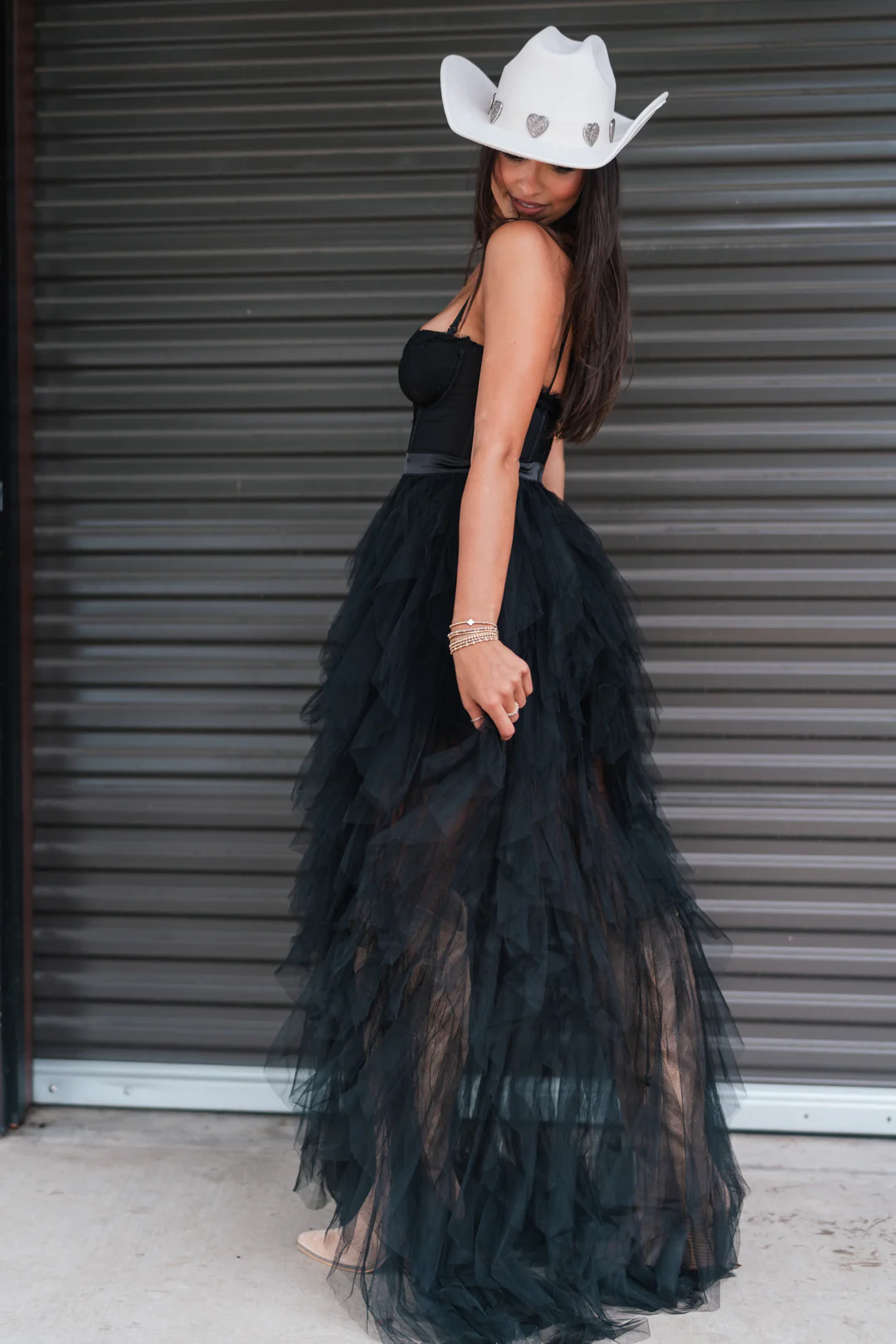 Sexy A Line Spaghetti Strap Corset Ruffle Lace Long Prom Dress Evening Dress with Slit SH2017