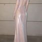 Romantic Light Pink Mermaid Satin Graduation Ball Gown 18th Birthday Dress with Slit SH4990