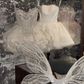 Silver Sequin Beaded Floral Tulle Mini Homecoming Dress Cocktail Dress SH3449