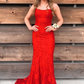 Elegant Mermaid Royal Blue Lace Prom Dress SH627