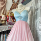 Cute Vintage A Line Sweetheart Neck Beaded Satin Chiffon Long Prom Dress SH5260