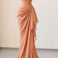 Elegant Black Mermaid Straps Pleated Chiffon Prom Dress Evening Dress SH5498