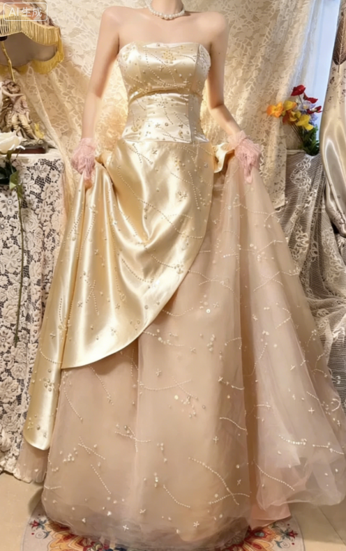 Princess Pink A Line Strapless Beaded Satin Tulle Long Prom Dresses 16th Birthday Dresses SH4636