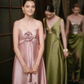 Pink A Line Sweetheart Neck Cute 3D Floral Satin Prom Dress Party Dress SH4738