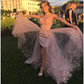 Beautiful Pink Sweetheart Tulle Prom Dress Long Party Dress With Applique SH701