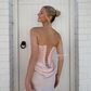 Chic Sheath Sweetheart Light Pink Corset Homecoming Dress with Criss Cross Back SH7451