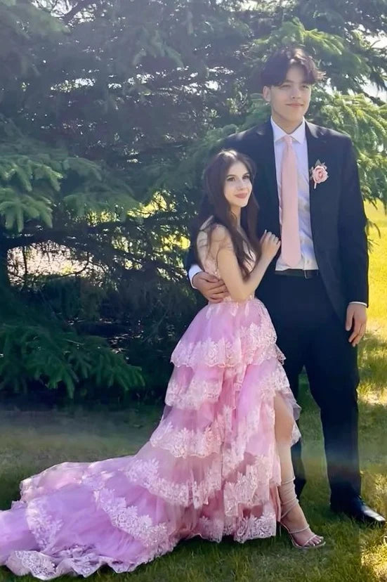 Charming A Line Sweetheart Pink Long Prom Dress with Appliques SH8108