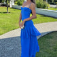 Charming Mermaid Spaghetti Straps Royal Blue Long Prom Dress with Ruffles SH7628