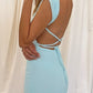 Chic Sheath Square Neck Light Blue Short Homecoming Dress with Ruched SH7883
