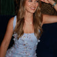 Chic Light Blue Bodycon Homecoming Dress with Square Neck and 3D Flower Embellishments SH7494