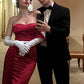 Classic Mermaid Sweetheart Burgundy Long Prom Dress with Train SH8105