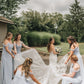 Cold Shoulder Dusty Blue Bridesmaid Dress with Slit SH6563