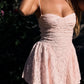 Cute A Line Spaghetti Straps Light Pink Lace Short Homecoming Dress SH7981