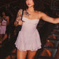 Cute A Line Spaghetti Straps Light Pink Lace Short Homecoming Dress SH7981