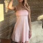 Cute A Line Spaghetti Straps Light Pink Satin Short Homecoming Dress with Ruched SH7881