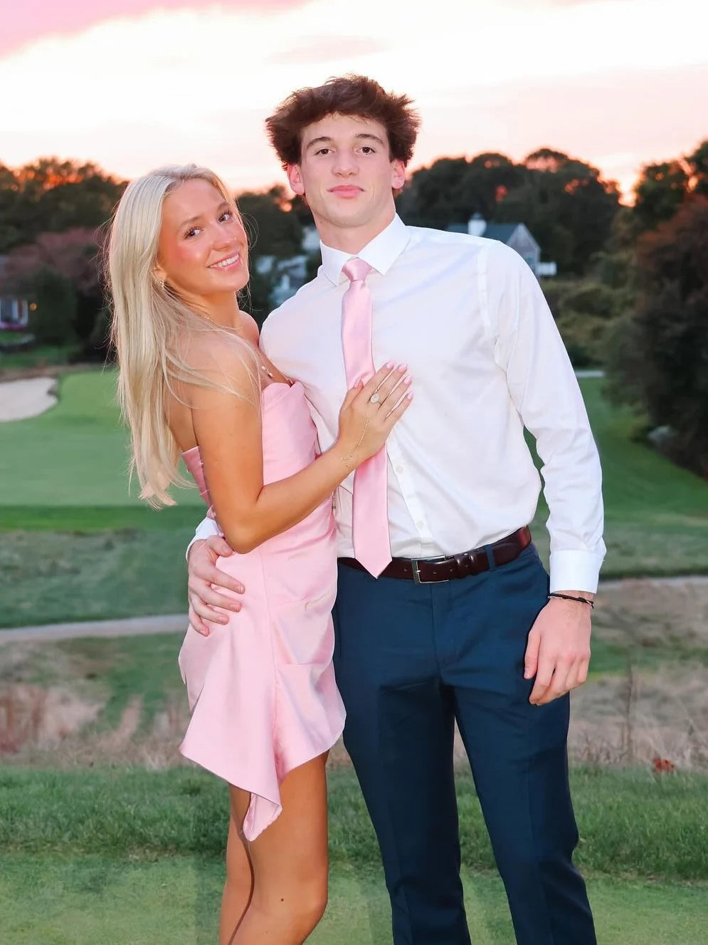 Cute A Line Strapless Pink Satin Short Homecoming Dress SH7462
