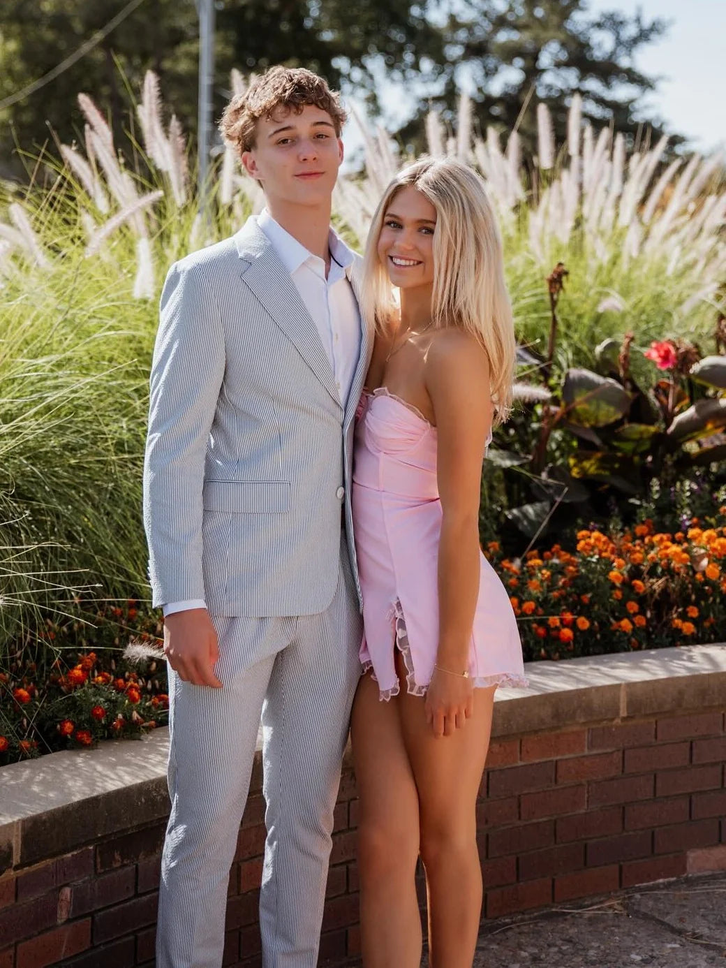 Cute A Line Sweetheart Pink Short Homecoming Dress with Slit SH7934