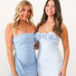 Cute Sheath Strapless Light Blue Short Homecoming Dress with 3D Flowers SH7517
