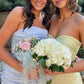 Cute Sheath Strapless Light Blue Short Homecoming Dress with Ruffles SH7919