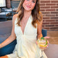 Cute A Line Halter Neck Light Yellow Short Homecoming Dress with Ruffles SH7832