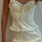 Cute Sheath Spaghetti Straps Ivory Short Homecoming Dress with Appliques SH7951
