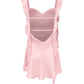 Cute Sheath Square Neck Pink Short Homecoming Dress with Backless SH7459