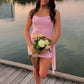 Cute Sheath Strapless Pink Short Homecoming Dress with Ruched SH7528