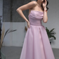 Romantic Pink A Line Puff Organza Prom Dress Party Birthday Dress SH3677