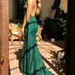Mermaid Dark Green Prom Dress, Lace Long Prom Dresses, Spaghetti Straps Backless Prom Dress 0643