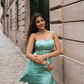 Turquoise A Line Sweetheart Neck Satin Short Homecoming Dress SH4011