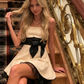 Vintage Light Champagne Strapless Short Homecoming Dress Mini Party Dress SH1432