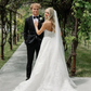 Beautiful Ball Gown Sweetheart Neck White Floral Lace Wedding Dress SH6987