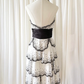 Vintage White Halter Black Beaded Layered Chiffon Short Prom Dress SH5435