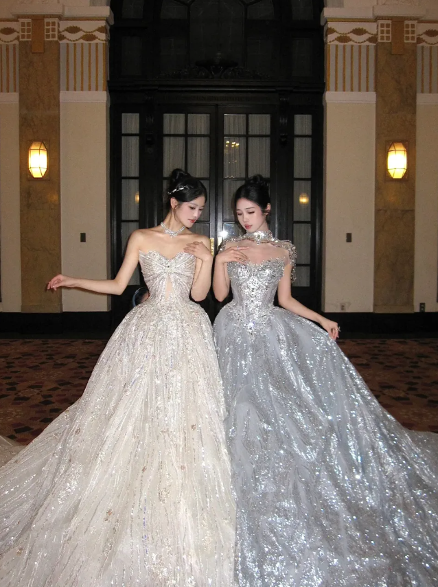Shiny Ball Gown Sweetheart Neck Sequin Beaded Tulle Prom Dress 18th Birthday Dress SH4921