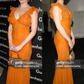 Vintage Mermaid V Neck Orange Chiffon Long Prom Dress SH5136