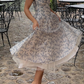 Cute A Line Sweetheat Neck Print Floral Blue Satin Long Prom Dress Evening Dress SH2105