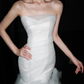 Romantic Classic Mermaid Strapless White Tulle Long Wedding Dress SH6630